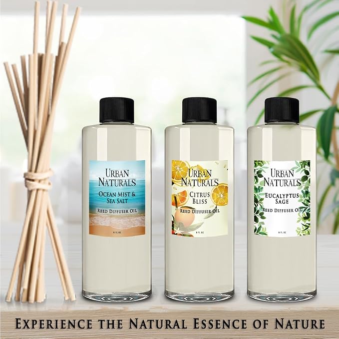 Reed Diffuser Oil Refill White Tea Sage with Bergamot, Soft Herbal Notes 8 oz + Free Reed Sticks, Made in The USA, alternate