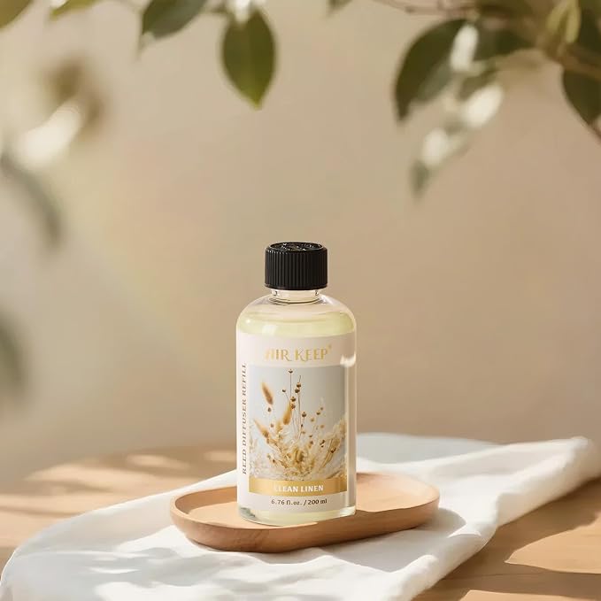 Reed Diffuser Oil Refill with Diffuser Sticks, 6.76 Fl Oz(200ml) Clean Linen Scented Oils, Aroma relaxation, alternate