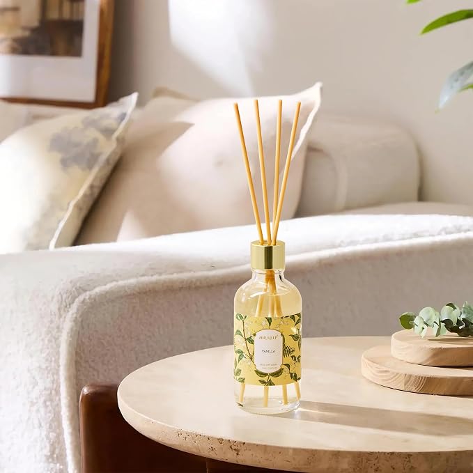 Reed Diffuser Oil Set with Reed Sticks,Vanilla Aromatherapy Oil Scent Diffuser for Home Office Bathroom Decoration Perfume