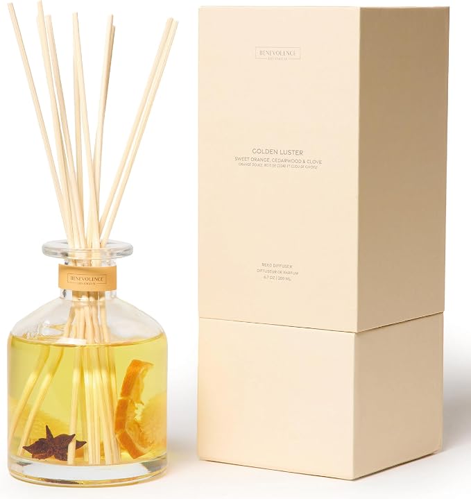 Reed Diffuser, Orange, Cedarwood & Clove Scent Diffuser for Home with Oil Diffuser Sticks | Sun Kissed Collection, product
