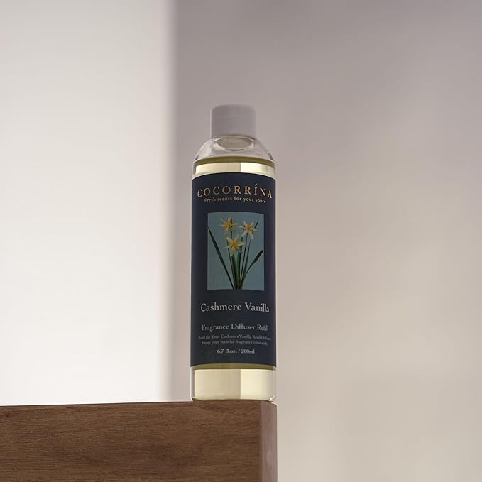 Reed Diffuser Refill - Cashmere Vanilla 6.7 oz. Scented Oil for Reed Diffuser Home Fragrance for Bedroom, Bathroom Home