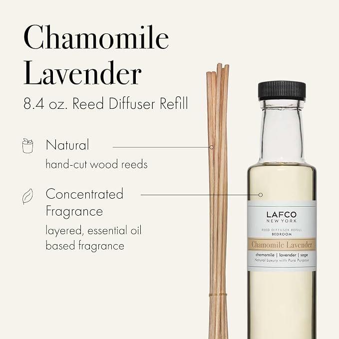 Reed Diffuser Refill, Chamomile Lavender - 8.4 oz - Up to 4-Month Fragrance Life - Includes Natural Wood Reeds, alternate