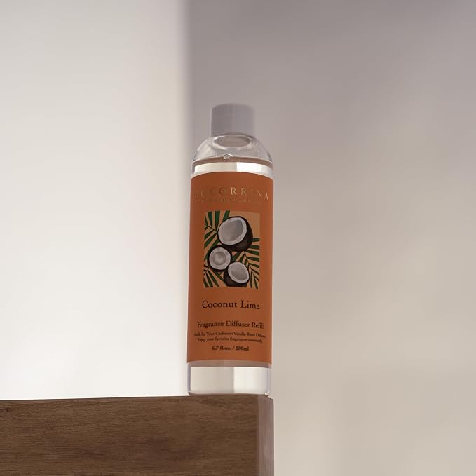 Reed Diffuser Refill - Coconut Lime 6.7 oz. Scented Oil for Reed Diffuser Home Fragrance for Bedroom, Bathroom Home Decor