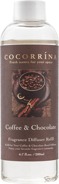 Reed Diffuser Refill - Coffee & Chocolate 6.7 Oz Reed Diffuser Oil Refill Home Fragrance for Bedroom, Bathroom Home Decor