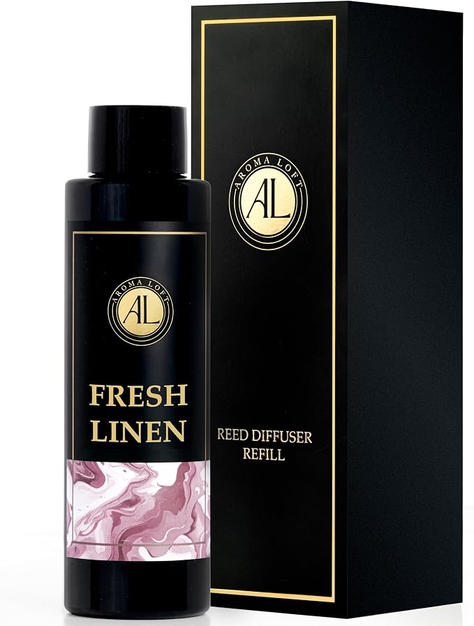 Reed Diffuser Refill, Diffuser Refills Liquid, Air Freshener Oil 4 oz, Fragrance Oil Diffuser (Fresh Linen), product image
