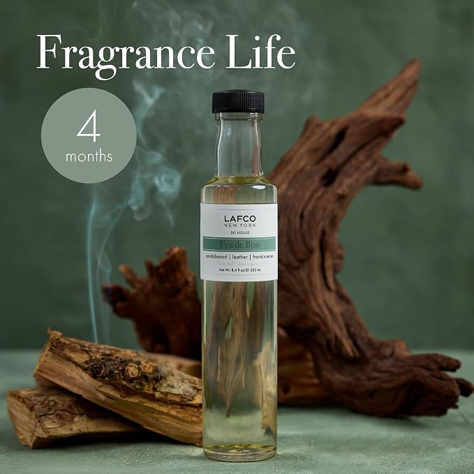 Reed Diffuser Refill, Feu de Bois - 8.4 oz - Up to 4-Month Fragrance Life - Includes Natural Wood Reeds, alternate product