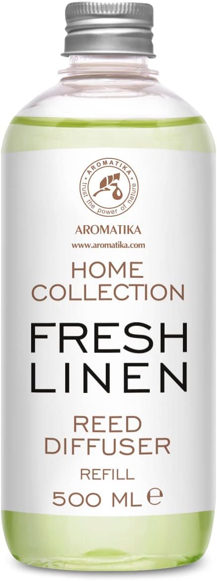 Reed Diffuser Refill Fresh Linen 17.0 Fl Oz (500ml) - Room Diffuser Refill - Home Fragrance - Scented Diffuser - Fresh Aroma