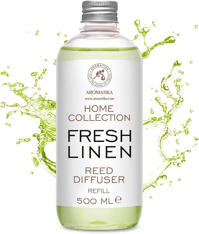 Reed Diffuser Refill Fresh Linen 17.0 Fl Oz (500ml) - Room Diffuser Refill - Home Fragrance - Scented Diffuser - Fresh Aroma
