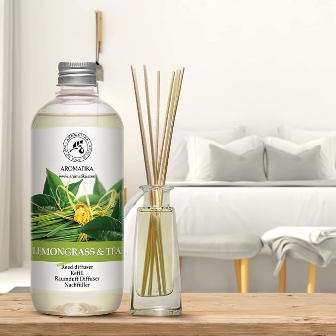 Reed Diffuser Refill Lemongrass - Tea 17.0 Fl Oz - Scented Diffuser - Room Diffuser Refill with Scent - Room Freshener - Home