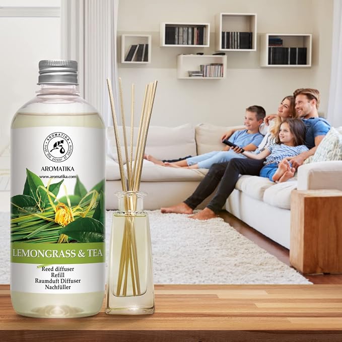 Reed Diffuser Refill Lemongrass - Tea 17.0 Fl Oz - Scented Diffuser - Room Diffuser Refill with Scent - Room Freshener - Home