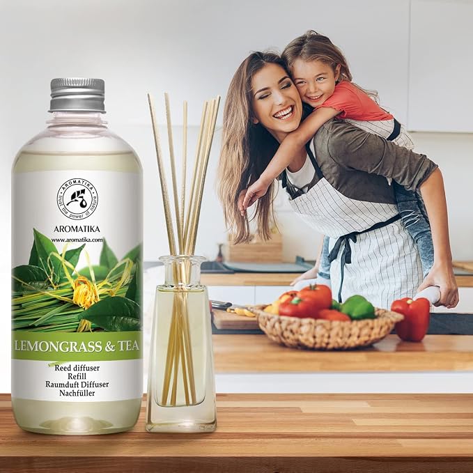 Reed Diffuser Refill Lemongrass - Tea 17.0 Fl Oz - Scented Diffuser - Room Diffuser Refill with Scent - Room Freshener - Home