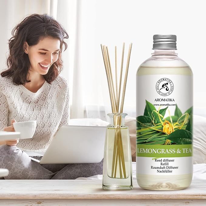 Reed Diffuser Refill Lemongrass - Tea 17.0 Fl Oz - Scented Diffuser - Room Diffuser Refill with Scent - Room Freshener - Home