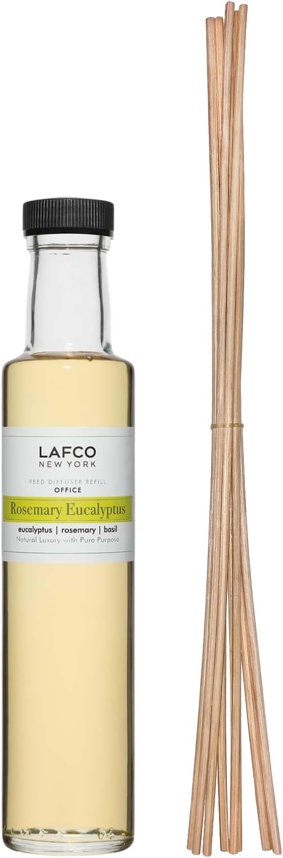 Reed Diffuser Refill, Rosemary Eucalyptus - 8.4 oz - Up to 4-Month Fragrance Life - Includes Natural Wood Reeds, product