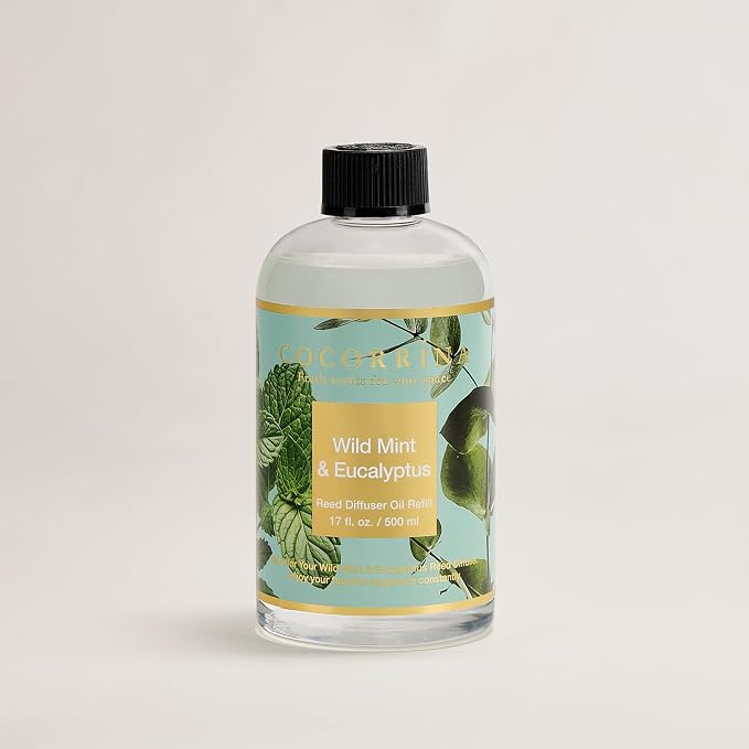 Reed Diffuser Refill Wild Mint & Eucalyptus 17oz (500ml) with 8 Sticks - Premium Long-Lasting Scented Oil, alternate product