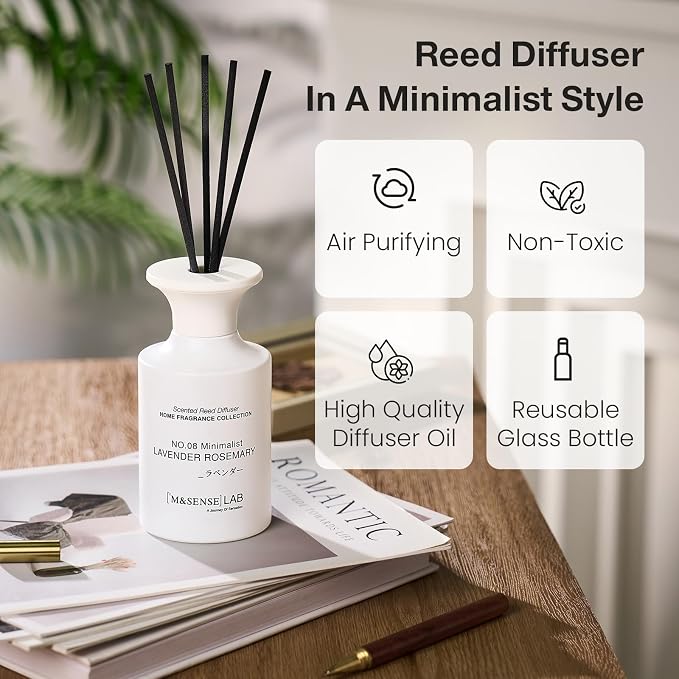 Reed Diffuser Set, 10.14 fl oz Large Reed Diffuser, Lavender Rosemary Scented with Natural Essential Oils, alternate product