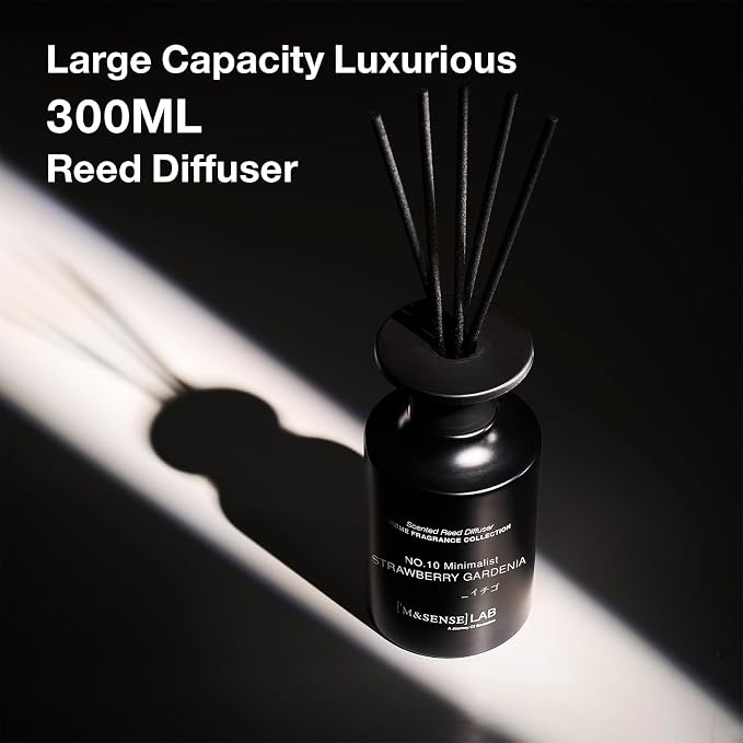 Reed Diffuser Set, 10.14 fl oz Large Reed Diffuser, Strawberry Gardenia Scented with Natural Essential Oils, alternate