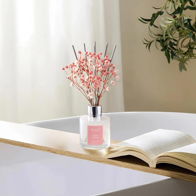 Reed Diffuser Set, 3.38 fl oz (100 ml) - Cherry Blossom Oil Diffusers with 8 Reed Sticks, Home Fragrance Reed, alternate view
