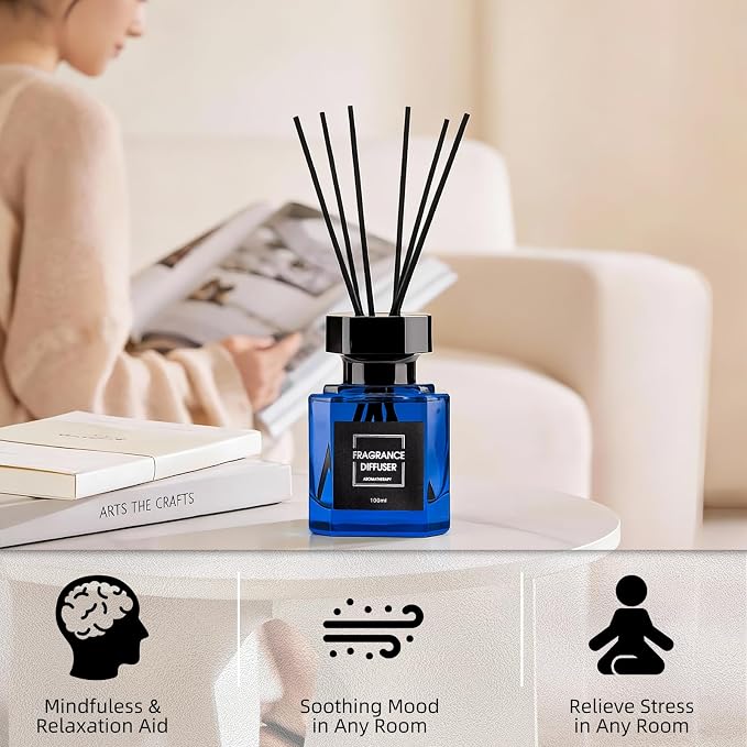 Reed Diffuser Set - 3.38 fl oz (100 ml) - Clean Linen Scent Diffuser with 5 Sticks - Long Lasting Home Fragrance, alternate