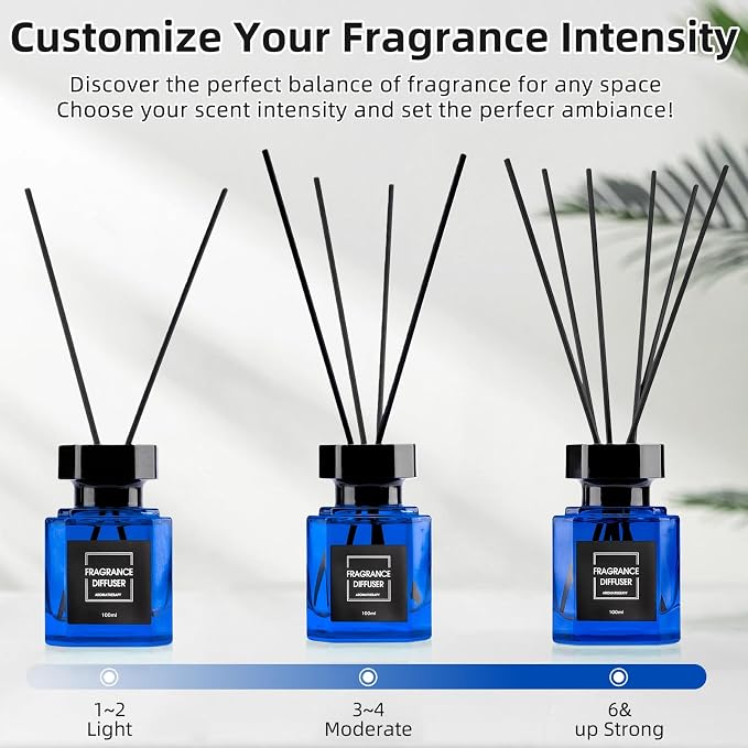 Reed Diffuser Set - 3.38 fl oz (100 ml) - Clean Linen Scent Diffuser with 5 Sticks - Long Lasting Home Fragrance, alternate