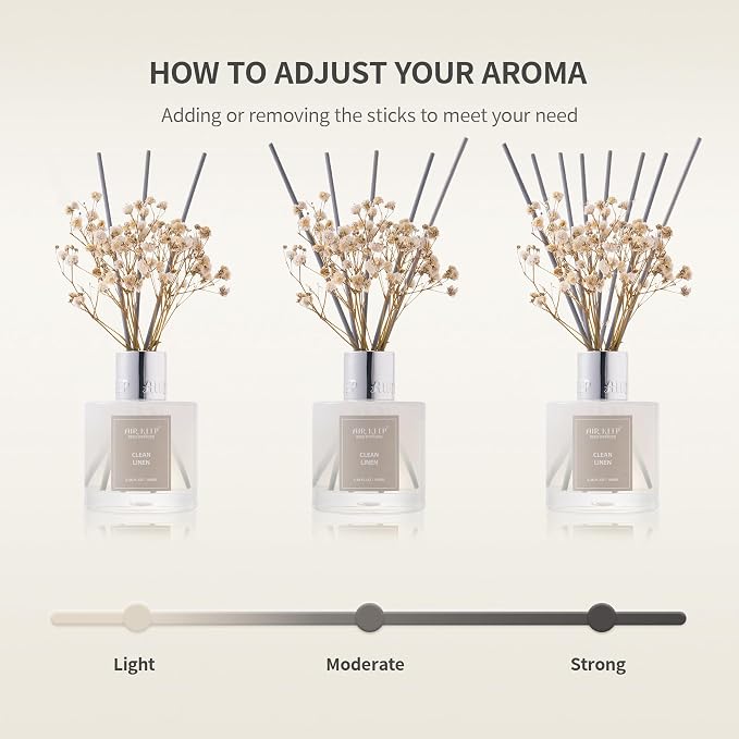 Reed Diffuser Set,3.38 fl oz (100 ml) - Ocean Breeze Oil Diffusers with 8 Reed Sticks, Home Fragrance Reed Diffuser for