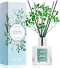 Reed Diffuser Set,3.38 fl oz (100 ml) - Wild Mint&Eucalyptus Oil Diffusers with 8 Reed Sticks, Home Fragrance