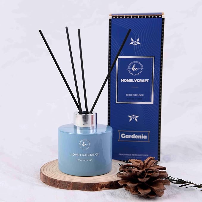 Reed Diffuser Set – 3.38 fl oz (120ml) | Premium Clean Oil Scent Diffuser with Blue Gardenia Fragrance | Elegant Home Décor