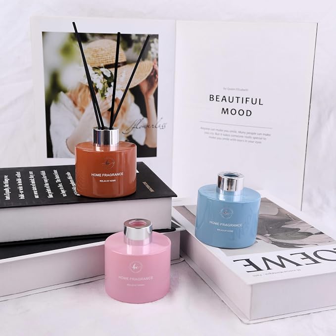 Reed Diffuser Set – 3.38 fl oz (120ml) | Premium Clean Oil Scent Diffuser with Blue Gardenia Fragrance | Elegant Home Décor