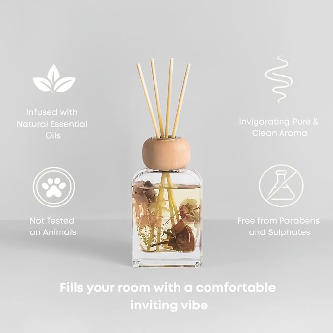Reed Diffuser Set, 3.4 fl oz - Elegant Home Fragrance with 5 Sticks - Long-Lasting Scented Oil Diffuser for Bedroom