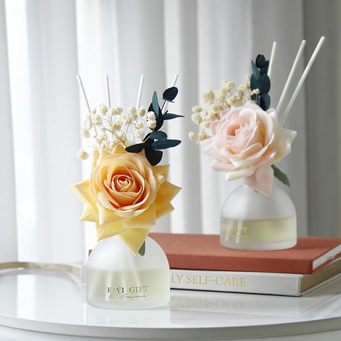Reed Diffuser Set,4.06 oz Scented Diffuser with 6 Sticks,Home Fragrance,Reed Diffuser for Bathroom Shelf Decor (Gardenia