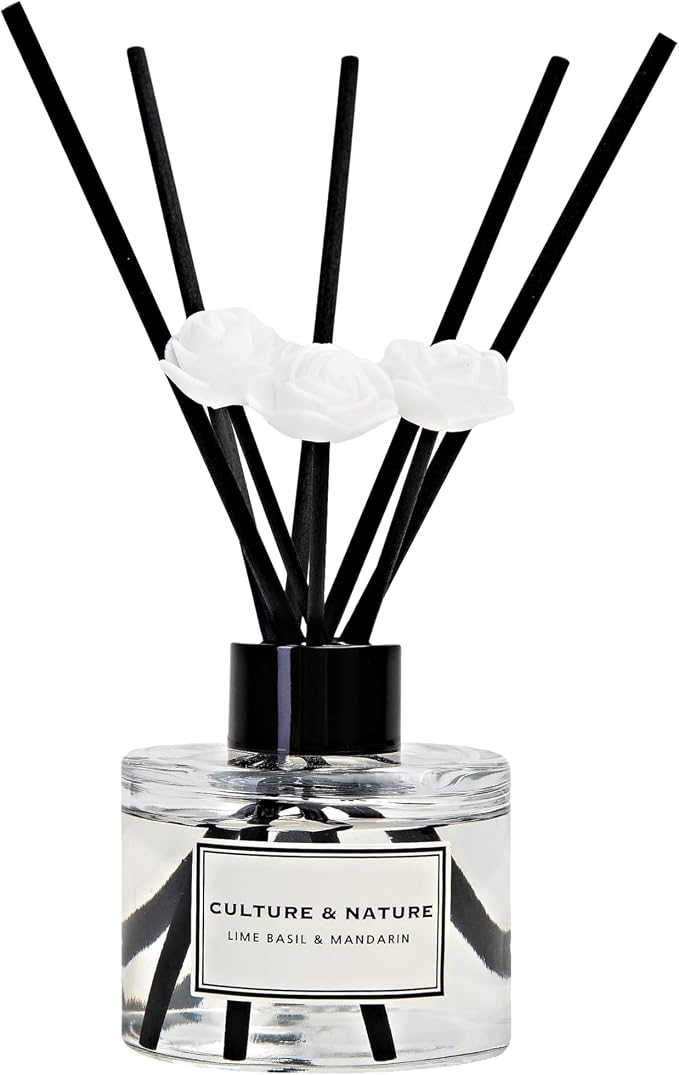 Reed Diffuser Set 4oz (120ml) Lime Basil & Mandarin Scented Diffuser with Sticks Home Fragrance Reed Diffuser for, alternate