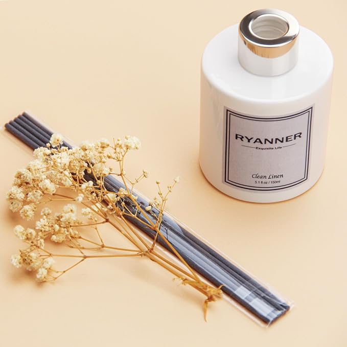 Reed Diffuser Set,5.1 fl oz Clean Linen Scent Diffuser with Sticks Home Fragrance Reed Diffuser with Essential Oil for