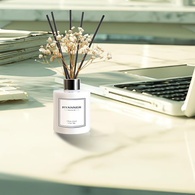 Reed Diffuser Set,5.1 fl oz Clean Linen Scent Diffuser with Sticks Home Fragrance Reed Diffuser with Essential Oil for