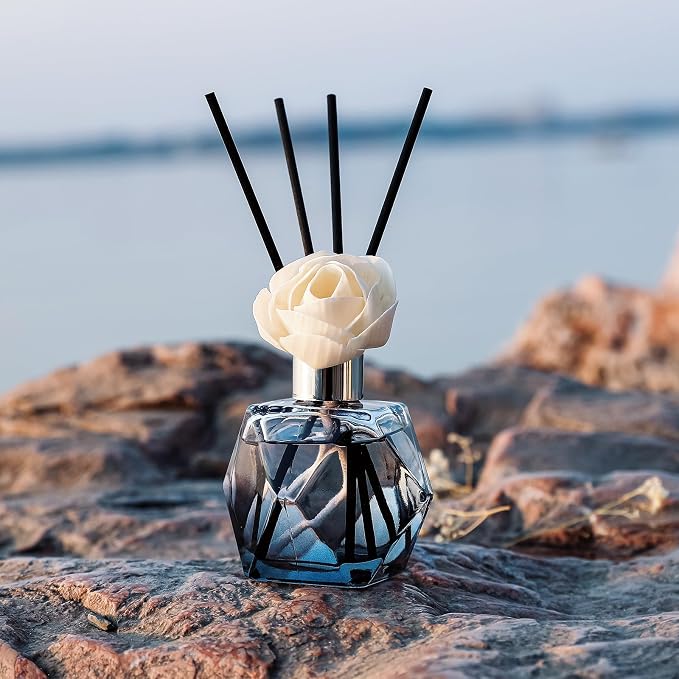 Reed Diffuser Set, 6.09 fl oz (180 ml)- Fresh Linen with 8 Reed Sticks, Home Fragrance Reed Diffuser for Bathroom Shelf