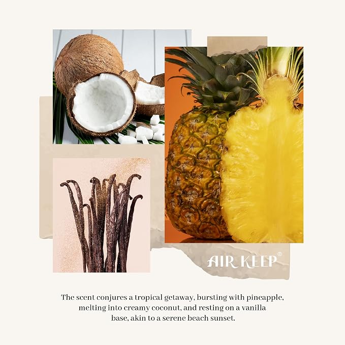 Reed Diffuser Set,6.76 fl oz (200 ml) - Coconut & Pineapple Oil Diffusers with 8 Reed Sticks, Home Fragrance Reed Diffuser