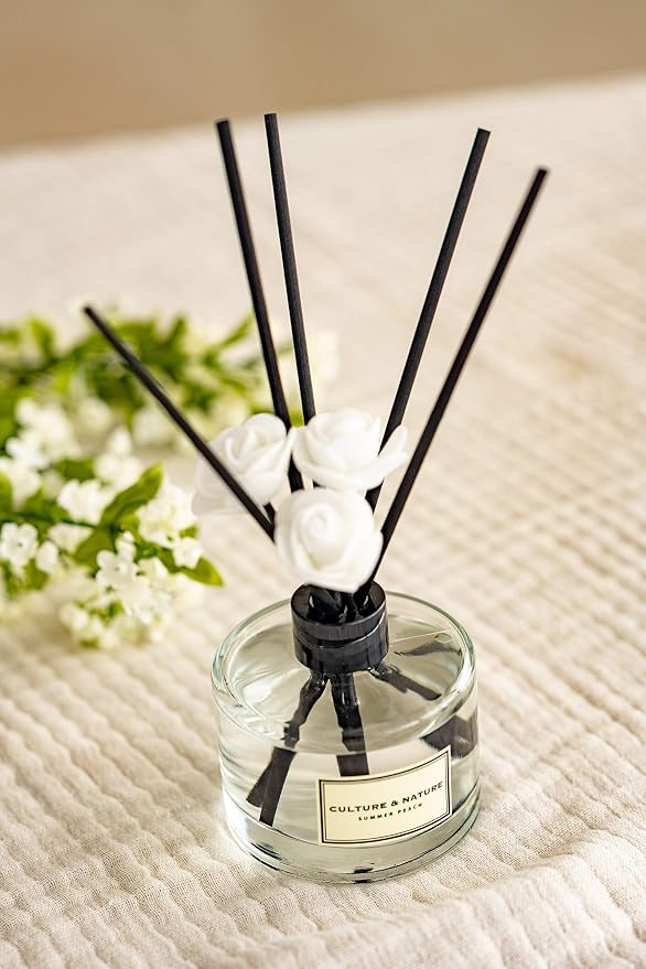 Reed Diffuser Set 6.7oz (200ml) Black Cherry Scented Diffuser with Sticks Home Fragrance Reed Diffuser for Bathroom