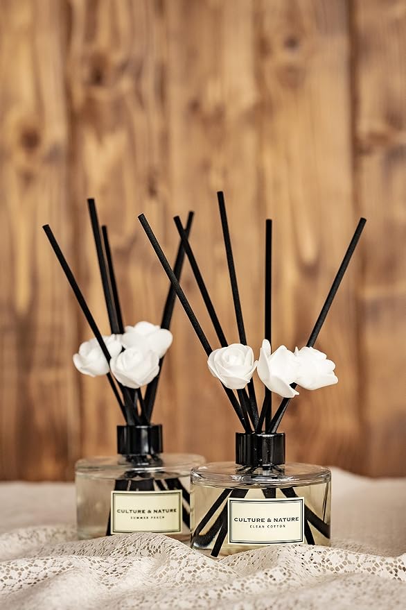 Reed Diffuser Set 6.7oz (200ml) Floral Bouquet Scented Diffuser with Sticks Home Fragrance Reed Diffuser for Bathroom