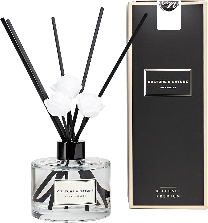Reed Diffuser Set 6.7oz (200ml) Flower Market Scented Diffuser with Sticks Home Fragrance Reed Diffuser for Bathroom, product