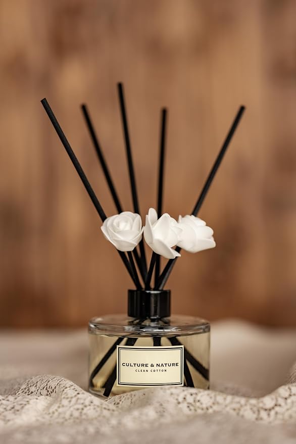 Reed Diffuser Set 6.7oz (200ml) Flower Market Scented Diffuser with Sticks Home Fragrance Reed Diffuser for Bathroom