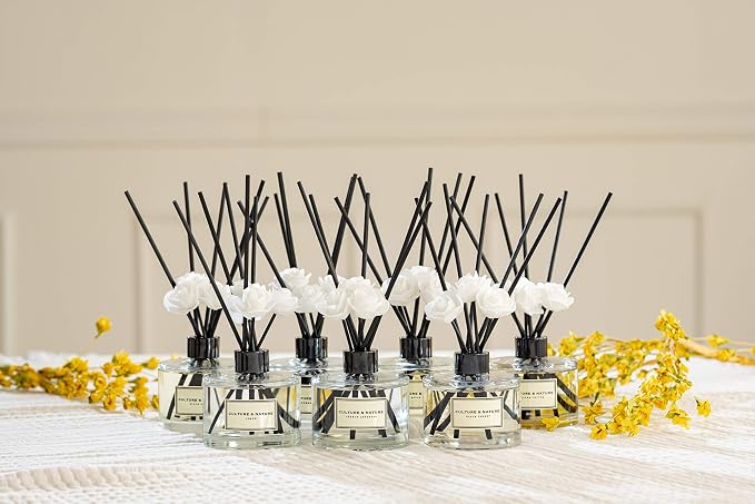 Reed Diffuser Set 6.7oz (200ml) Musky Sage Scented Diffuser with Sticks Home Fragrance Reed Diffuser for Bathroom Shelf