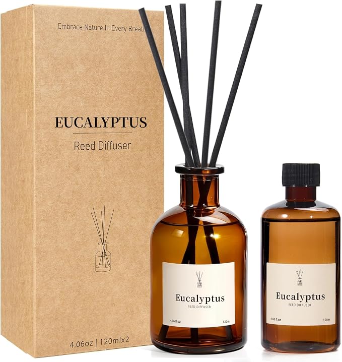 Reed Diffuser Set, 8.12 fl.oz Eucalyptus Scented Diffuser with Sticks, Up to 120 Days, product image