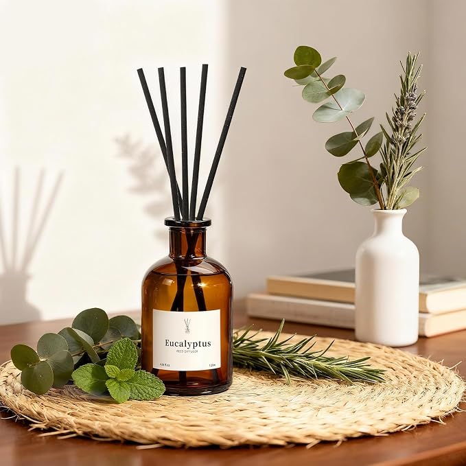 Reed Diffuser Set, 8.12 fl.oz Eucalyptus Scented Diffuser with Sticks, Up to 120 Days, alternate product view 4