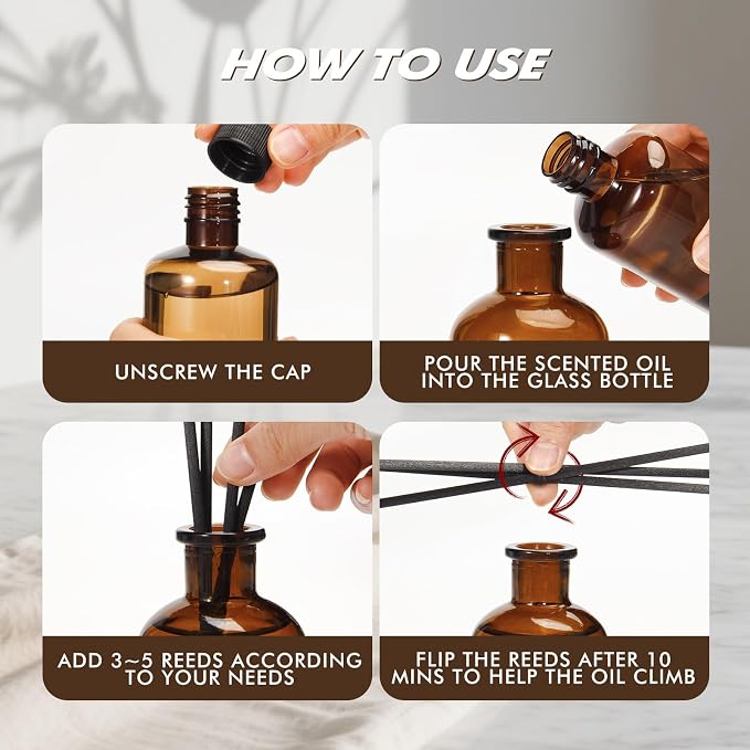 Reed Diffuser Set, 8.12 fl.oz Linen Scented Oil Diffuser, Home Fragrance Reed Diffusers for Bathroom Shelf Decor & Air