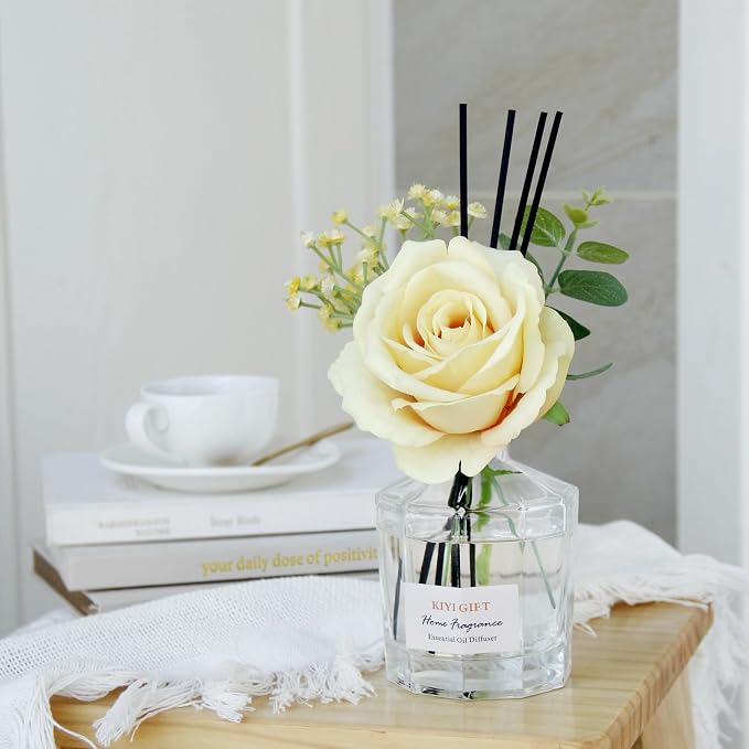 Reed Diffuser Set -8.4 fl oz Scent Diffuser with 6 Reed Sticks, Home Fragrance,Reed Diffuser for Bathroom Shelf Decor (Pear