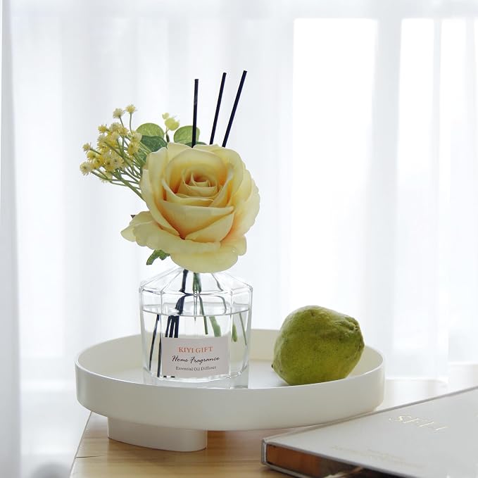 Reed Diffuser Set -8.4 fl oz Scent Diffuser with 6 Reed Sticks, Home Fragrance,Reed Diffuser for Bathroom Shelf Decor (Pear