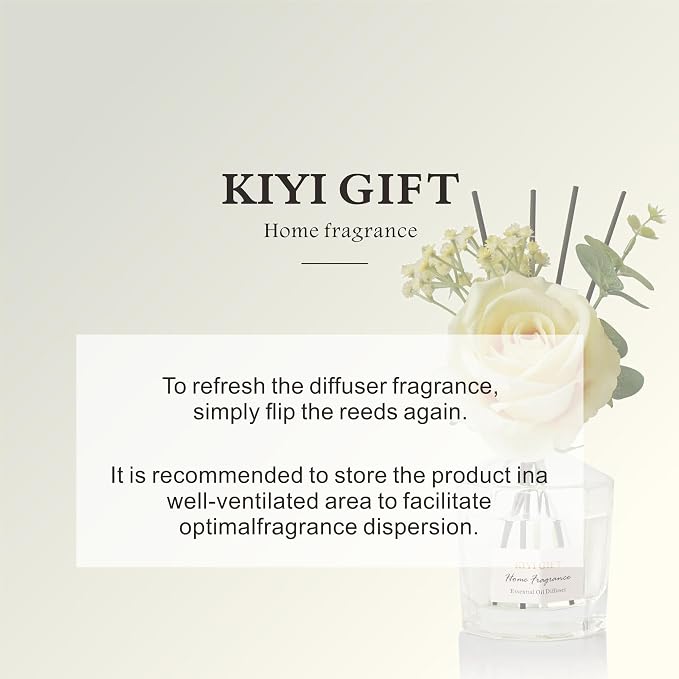 Reed Diffuser Set -8.4 fl oz Scent Diffuser with 6 Reed Sticks, Home Fragrance,Reed Diffuser for Bathroom Shelf Decor (Pear