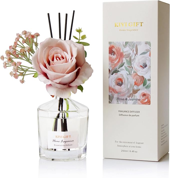 Reed Diffuser Set -8.4 fl oz Scent Diffuser with 6 Reed Sticks, Home Fragrance,Reed Diffuser for Bathroom Shelf Decor
