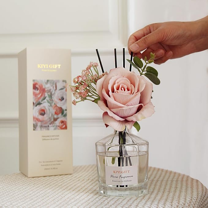 Reed Diffuser Set -8.4 fl oz Scent Diffuser with 6 Reed Sticks, Home Fragrance,Reed Diffuser for Bathroom Shelf Decor