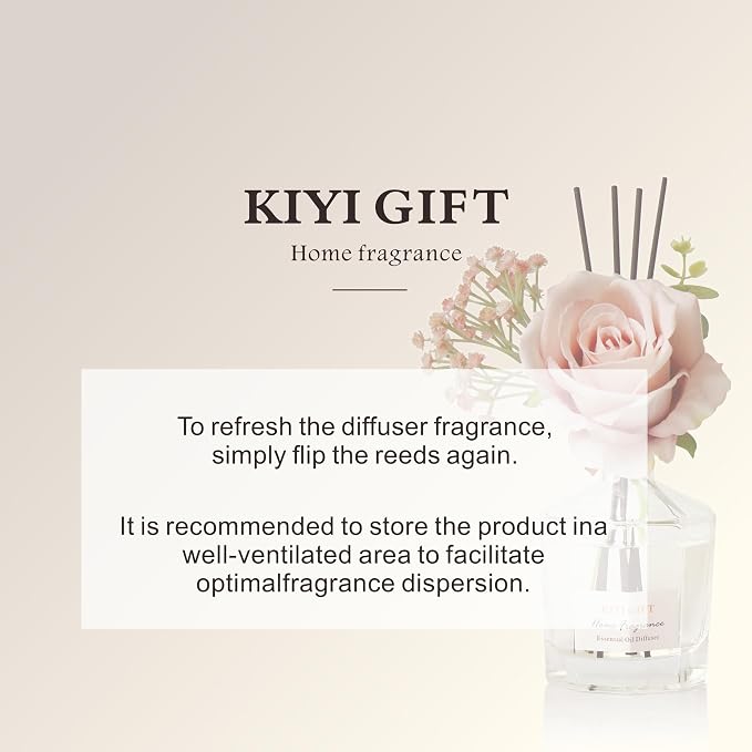 Reed Diffuser Set -8.4 fl oz Scent Diffuser with 6 Reed Sticks, Home Fragrance,Reed Diffuser for Bathroom Shelf Decor