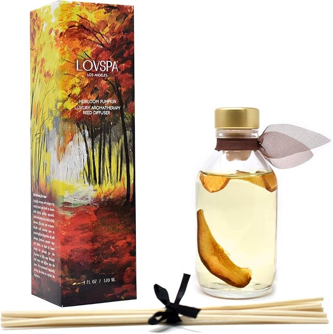 Reed Diffuser Set, Apple Harvest Scented Oil Diffuser with Sticks, Home Fragrance Accessories for Bathroom Shelf Decor