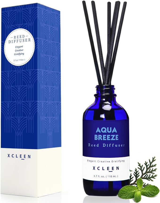 Reed Diffuser Set, Aqua Breeze Scented Oil Diffuser with Sticks, Long-Lasting Home Fragrance Reed Diffusers for Bathroom